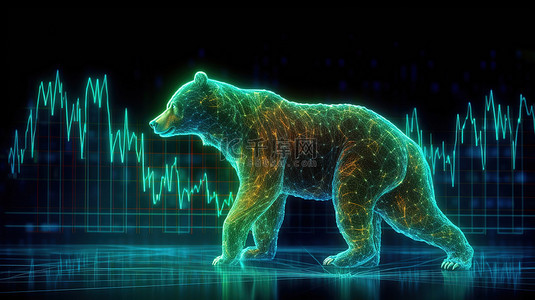 股票交易背景图片_创新的外汇图表全息图和股市下跌概念 3D 渲染