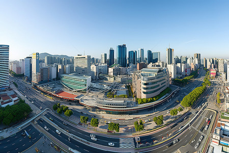 韩国首尔 st Seongngongkyungdong 街的航拍图像