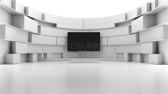 大型视频墙模型中独立电视面板的独立 3D 渲染
