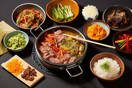 火锅背景图片_超过 6 种亚洲美食菜单 菜肴列表