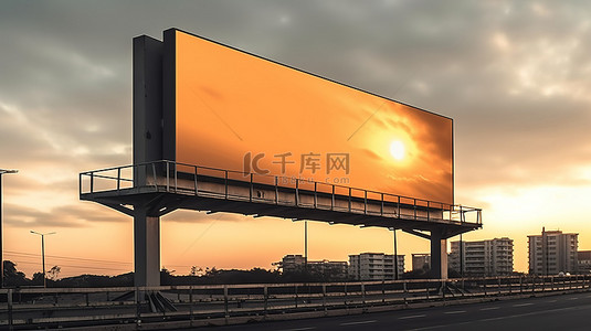 信息牌背景图片_时尚黑色广告牌海报上的 3D 插图