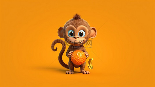 猴子下山背景图片_搞笑的 3d 猴子渲染