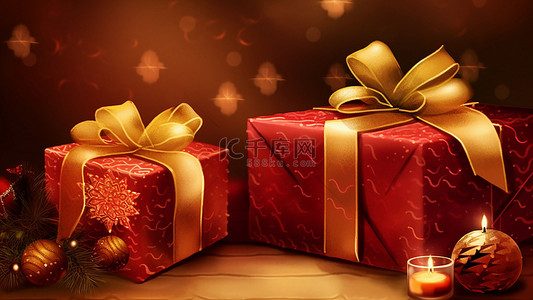 礼品插画背景图片_圣诞节礼品盒子