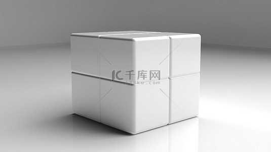 图像标题渲染的 3d 白色立方体