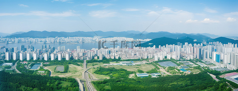首尔市 首尔 韩国 鸟瞰图 航拍图片