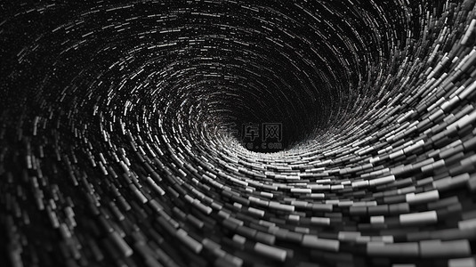 粒子黑金背景图片_黑色背景 3d 渲染上的螺旋抽象粒子