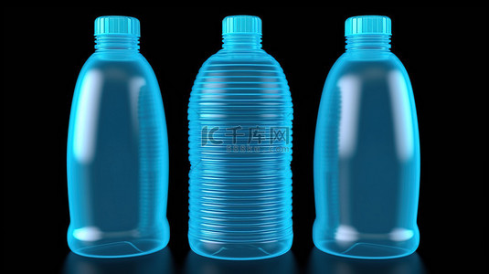 塑料瓶背景图片_带 3d 塑料瓶材料的清洁纯化泉水图标