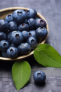 福利背景图片_蓝莓和叶子
