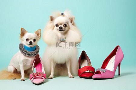 小狗高跟鞋鞋子珠宝时尚潮流风格