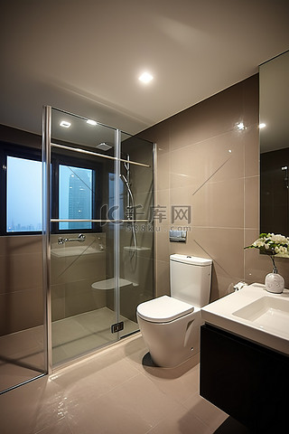 酒店背景图片_香港普拉多酒店现代优雅的浴室