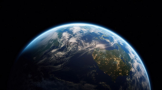 星球抽象背景图片_从太空看地球蓝色星球美国航空航天局提供的元素的特写 3D 渲染