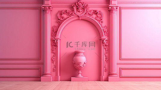 粉红色砖墙背景图片_永恒的粉红色砖墙 3d