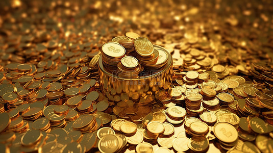 用黄金股票强化您的投资组合避险投资的 3D 概念渲染