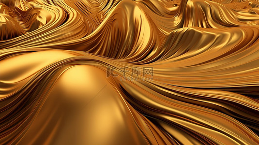 3d 渲染中的金色抽象