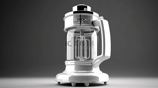 榨汁机背景图片_从前面的老式单色摇床厨房用具的 3d 渲染