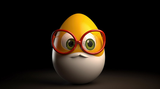 美食可爱图背景图片_异想天开的鸡蛋卡通蛋图和鸡蛋主题的 3D 渲染