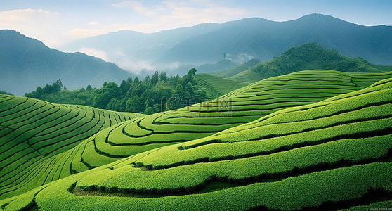 茶园背景图片_茶园