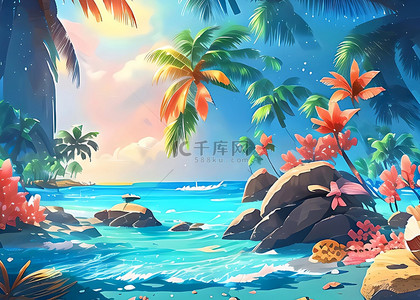 大海海滩盛夏