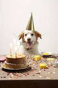 可爱背景图片_一只狗正在为他的生日放下他的狗碗
