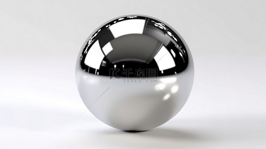 高度详细的 3D 渲染反射铬球，具有令人惊叹的眩光和反射