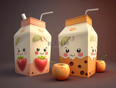 冷饮海报海报背景图片_奶茶盒装水果味背景