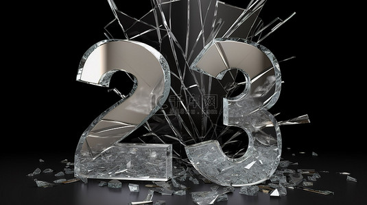 邀请艺术字背景图片_庆祝碎玻璃周年 25 周年的 3D 渲染插画设计