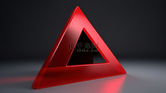 现实的红色三角形标志，用于紧急安全措施安全警报和错误预防