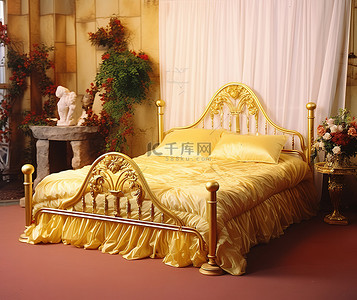 金色软垫床