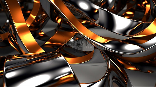 黑金金属背景图片_3D 雕刻金属抽象