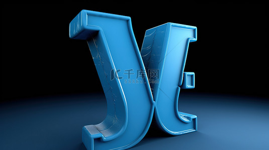 呈现字母 w 的蓝色 3d 字母表
