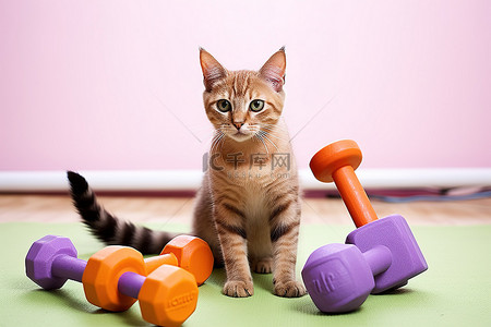 一些猫科动物朋友在等待主人的同时尝试锻炼身体