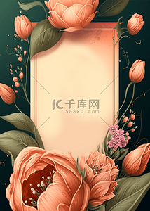 粉色花束背景图片_花朵植物边框母亲节背景