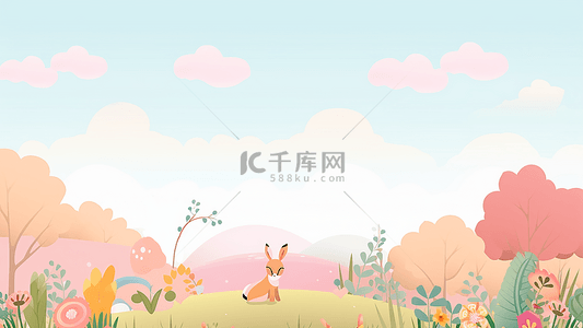 幼儿园背景图片_卡通儿童画可爱背景