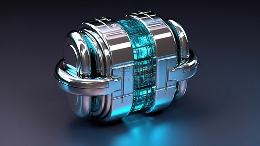 保护您的数字世界 3D 渲染的锁和密码概念，用于网络安全和数据保护