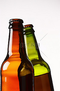 干杯背景图片_啤酒瓶彼此靠近