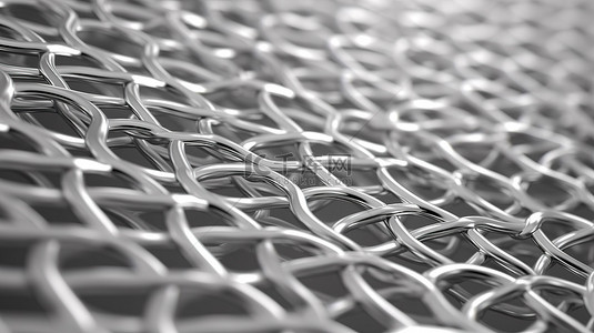 金属网格背景的高分辨率抽象 3D 渲染