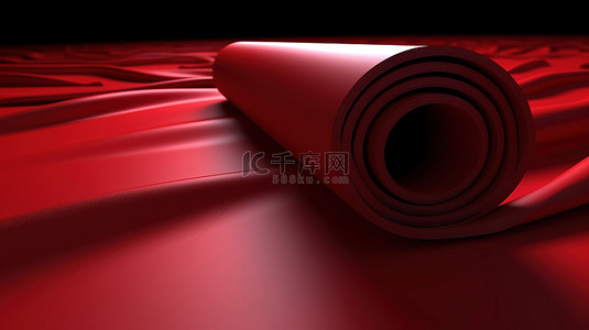 滚动红地毯的 3D 渲染图像的排他性