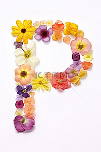 字母p是由花瓣组成的