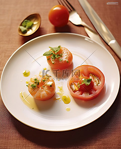 三沙拉背景图片_三道番茄香草菜