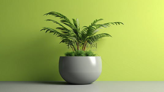 清绿叶背景图片_盆中绿色植物的高清渲染