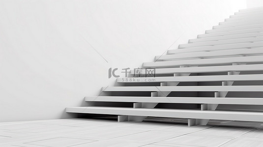 it步骤背景图片_具有空白背景和步骤的 3D 渲染楼梯概念