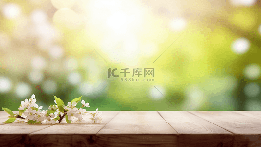木板广告背景图片_花卉植物木板春季广告背景
