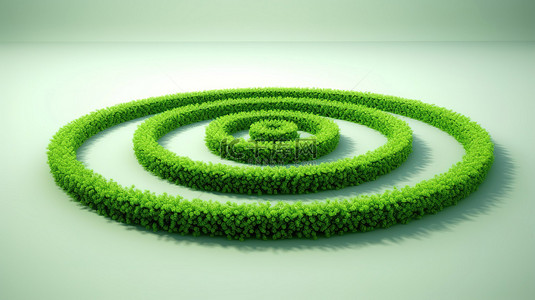 在 3D 绿色概念中用抽象绿色漩涡创造更好的环境