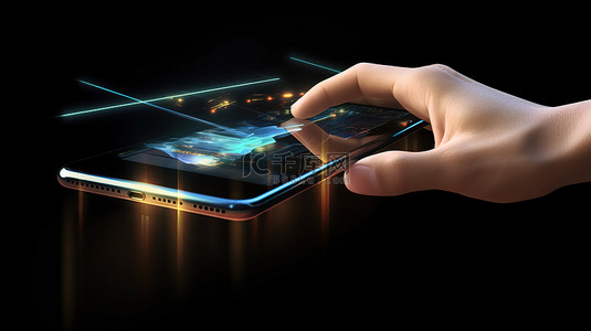 未来派 3D 手用智能手机完成移动银行和支付交易