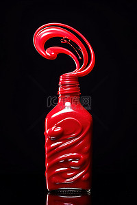 狐狸指甲背景图片_一个红色指甲油瓶，瓶中出现红色漩涡