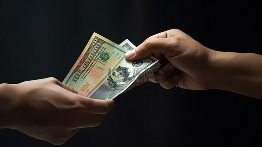 金融支付背景图片_交换现金束的 3D 渲染是支付投资和金融交易的象征