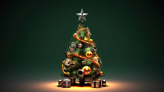 可爱的 3D 圣诞树完美的节日装饰