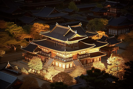 从天空北公园东全罗看韩国寺庙