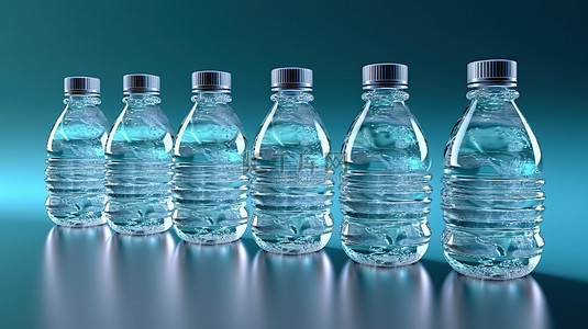 瓶装水插图的高清 3D 渲染