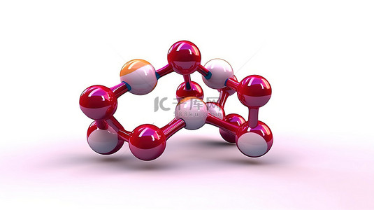 物质背景背景图片_白色背景下胃蛋白酶的 3d 模型